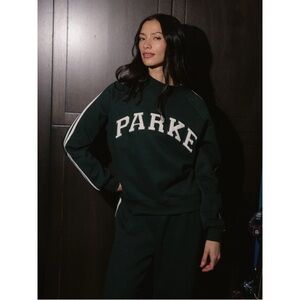 PARKE Sport Stripe Fleece Mockneck - Forest